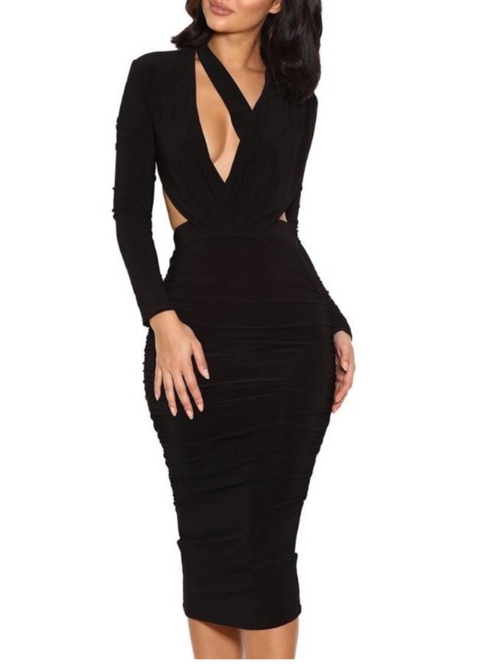 House of CB Nicolina Midi Dress Open Back $178. Black Size XS - Picture 11 of 11